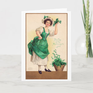 St. Patrick's Day Lady, Vintage Card