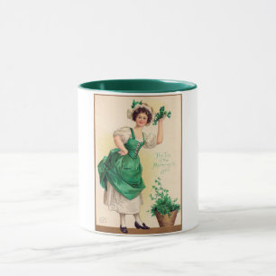 St. Patrick's Day Lady, Vintage Mug