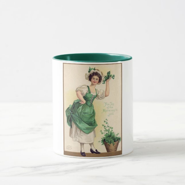 St. Patrick's Day Lady, Vintage Mug (Center)
