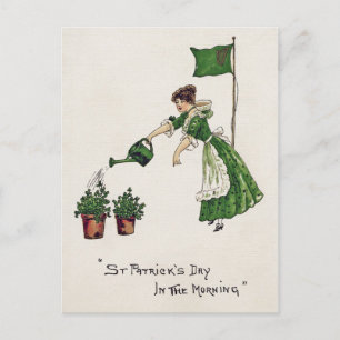 St. Patrick's Day Lady, Vintage Postcard
