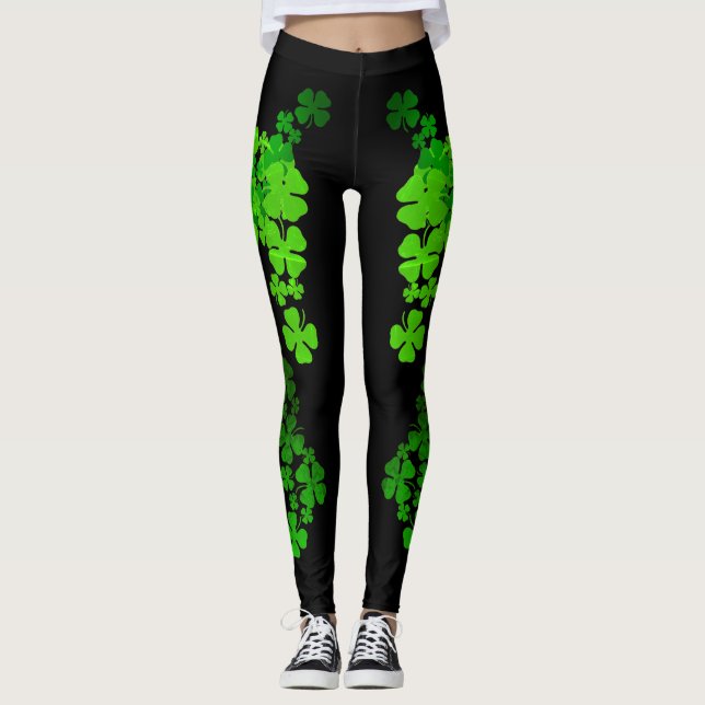 St Patricks Day leggings Kiss My Shamrocks (Front)
