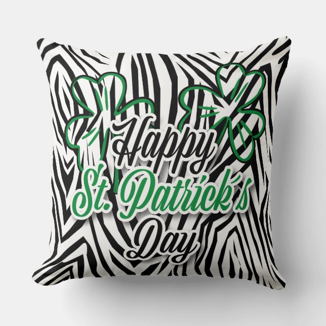 St Patrick's Day Leopard Print Pillow.. Cushion (Front)