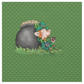 St. Patrick's Day Leprecaun Pot of Gold Fabric