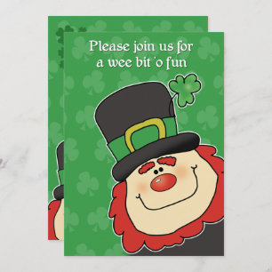 St Patrick's Day Leprechaun Baby Shower Invitation