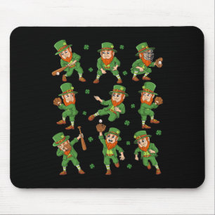 St Patricks Day Leprechaun Baseball Player Boys Gi Mouse Mat