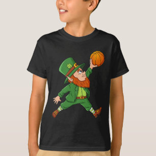 St Patricks Day Leprechaun Basketball Lucky Boys G T-Shirt
