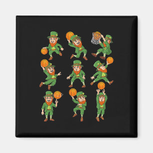 St Patricks Day Leprechaun Basketball Player Boys Magnet