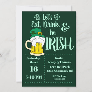 St. Patrick's Day Leprechaun Beer Invitation