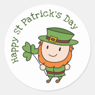 St Patrick's Day Leprechaun Classic Round Sticker