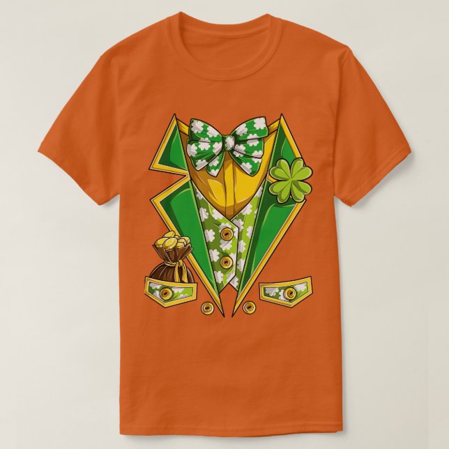 St Patricks Day Leprechaun Costume Funny Novelty T-Shirt (Design Front)