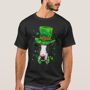St Patrick's Day Leprechaun Cow Shamrock Cow Iris T-Shirt