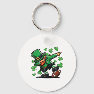 St Patricks Day Leprechaun Dab Footll Men Boys Kid Key Ring