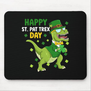 St Patricks Day Leprechaun Dinosaur Dino Happy St  Mouse Mat