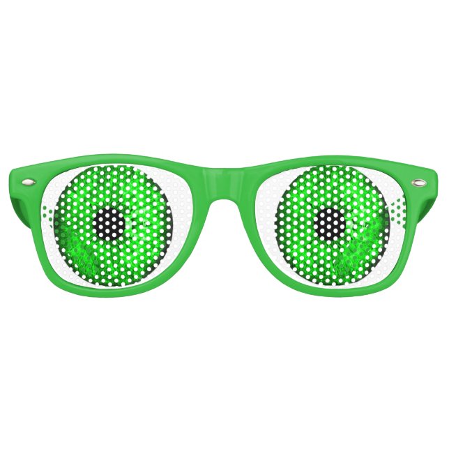 St Patricks Day Leprechaun Eyes Green Saint Paddy Retro Sunglasses (Front)