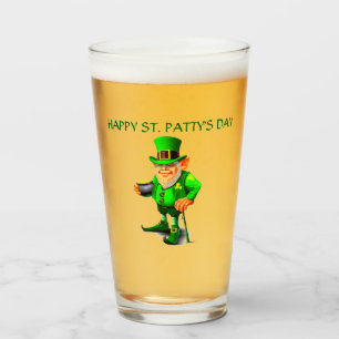 ST. PATRICK'S DAY LEPRECHAUN glass