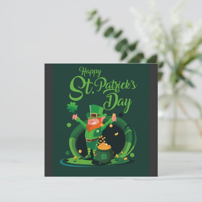 St. Patrick's Day Leprechaun invitation  (Standing Front)