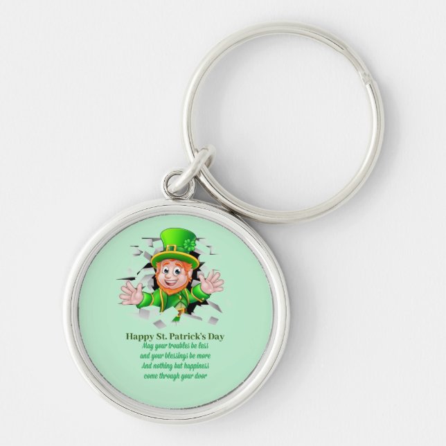 St. Patrick's day leprechaun Key Ring (Front)