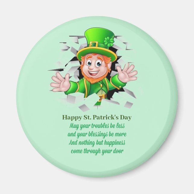 St. Patrick's day leprechaun Magnet (Front)