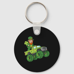 St Patricks Day Leprechaun Monster Truck Lucky Boy Key Ring