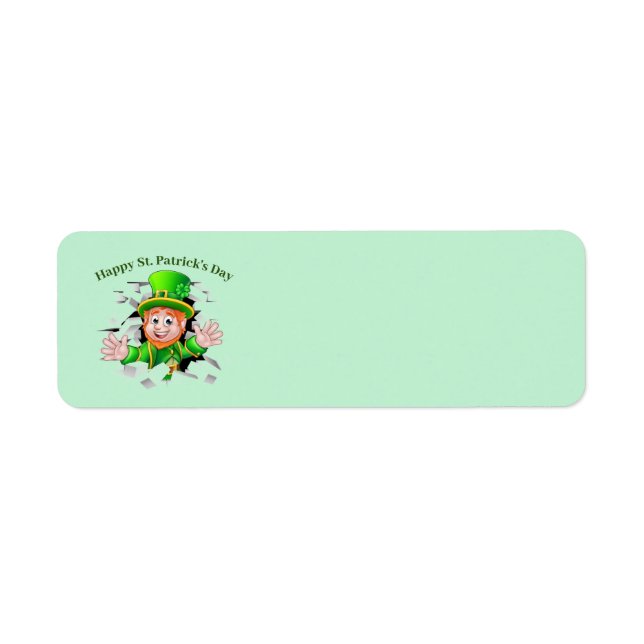 St. Patrick's Day leprechaun Return Address Label (Front)