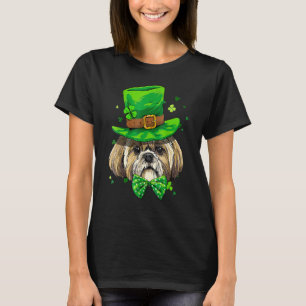 St Patrick's Day Leprechaun Shamrock Shih Tzu Iris T-Shirt