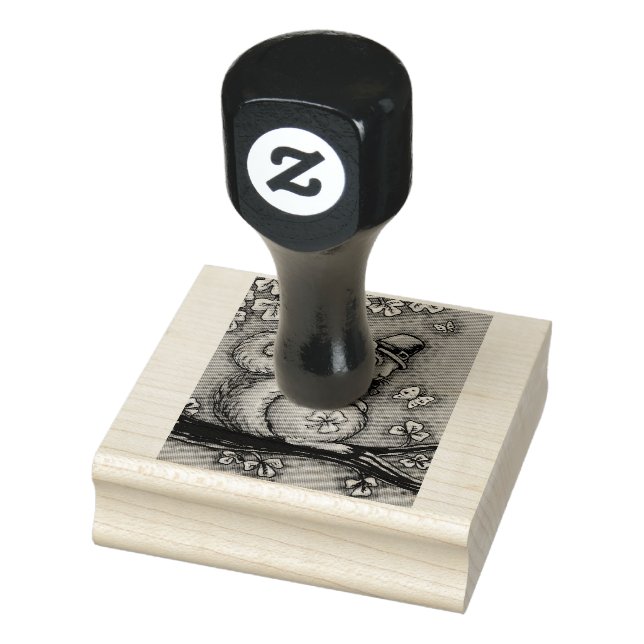ST. PATRICK'S DAY LEPRECHAUN SQUIRREL RUBBER STAMP (Stamp)