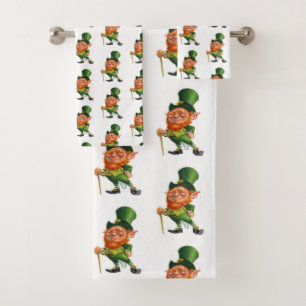 ST. PATRICK'S DAY LEPRECHAUN towel set