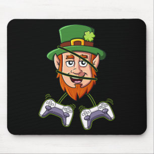 St Patricks Day Leprechaun Video Game Controllers Mouse Mat