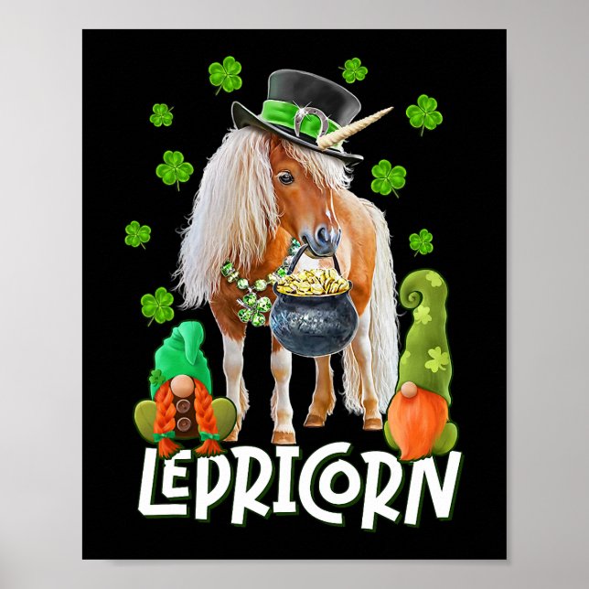 St. Patricks Day LEPRICORN Unicorn Horse Lover Sha Poster (Front)