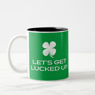 St. Patrick's Day Let's Get Lucked Up Two-Tone Coffee Mug