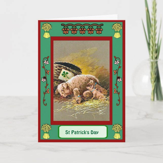 St Patrick's day, Litter of pigs Card (Front)