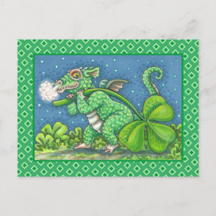 ST. PATRICK'S DAY LITTLE IRISH DRAGON FANTASY HOLIDAY POSTCARD