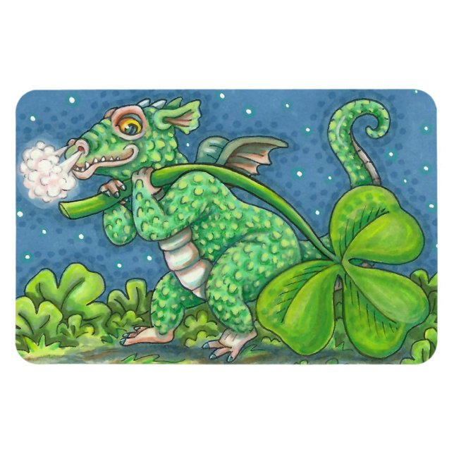 ST. PATRICK'S DAY LITTLE IRISH DRAGON FANTASY MAGNET (Horizontal)