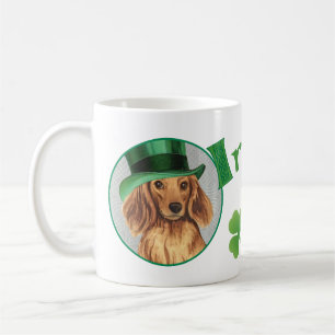 St. Patrick's Day Longhaired Dachshund Coffee Mug