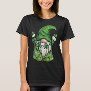 St Patrick's Day Love Cute Gnomes Holding Shamrock T-Shirt