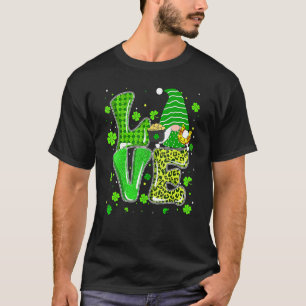 St Patrick's Day Love Gnomes Shamrock Horseshoe Ir T-Shirt