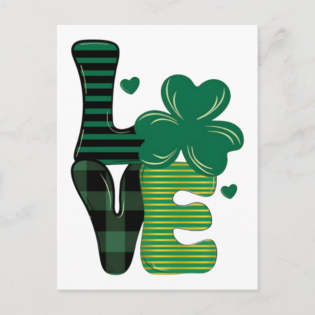 St patrick's day love holiday postcard (Front)