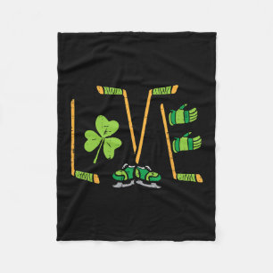 St Patricks Day Love Ice Hockey Saint Paddys Men B Fleece Blanket