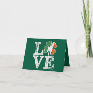 St Patricks Day Love Lucky Irish Shamrock Green Card