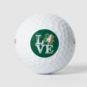 St Patricks Day Love Lucky Irish Shamrock Green Golf Balls