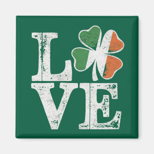 St Patricks Day Love Lucky Irish Shamrock Green Magnet