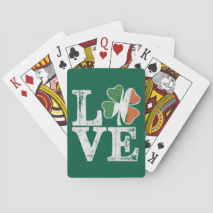 St Patricks Day Love Lucky Irish Shamrock Green Playing Cards