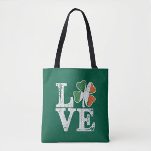 St Patricks Day Love Lucky Irish Shamrock Green Tote Bag