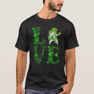 St Patricks Day Love Shamrock Dab Unicorn Boys Iri T-Shirt