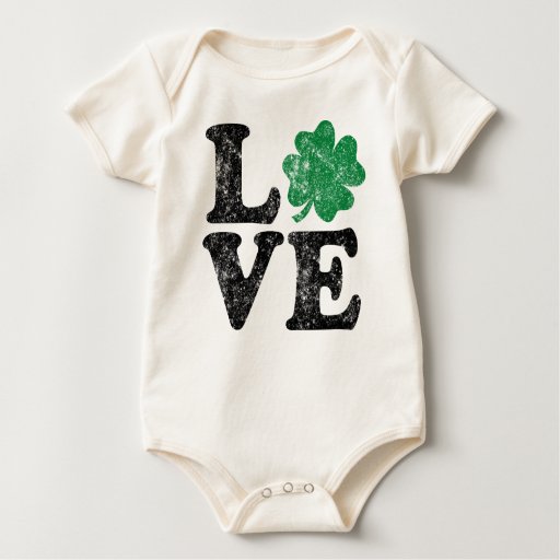 St Patrick's Day LOVE Shamrock Irish Baby Bodysuit - 19.85 St Patrick's Day LOVE Shamrock Irish Baby Bodysuit