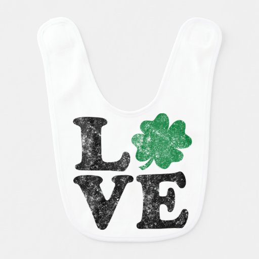 St Patrick's Day LOVE Shamrock Irish Bib - 13.20 St Patrick's Day LOVE Shamrock Irish Bib