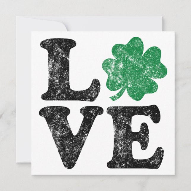 St Patrick's Day LOVE Shamrock Irish Card (Front)