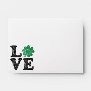 St Patrick's Day LOVE Shamrock Irish Envelope