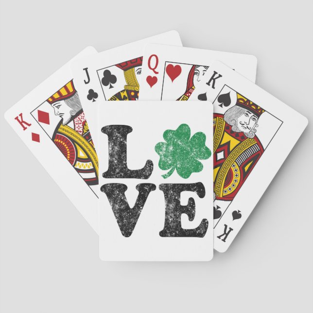 St Patrick's Day LOVE Shamrock Irish Playing Cards (Back)