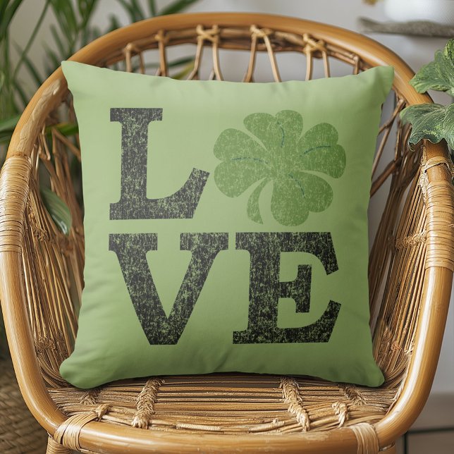St Patricks Day LOVE with shamrock Cushion (Creator Uploaded)